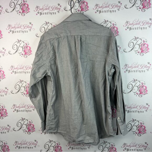 Nicole Miller button down shirt long sleeve white Gray Casual Button Down Shirt - Picture 2 of 14